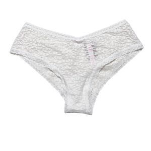 Victoria's Secret PINK Lace Jacquard Leopard Cheekster Panty White Size Medium